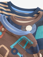 Brown/Blue Transport Long Sleeve 3 Pack Pyjamas Set (9mths-8yrs) - Image 7 of 7