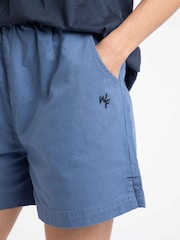 Weird Fish Blue Jardin Cotton Twill Shorts - Image 3 of 5