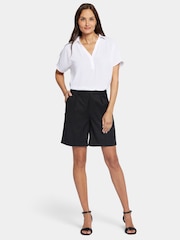 NYDJ Natural Relaxed Stretch Linen Shorts - Image 1 of 7