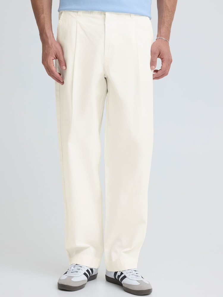 Casual Friday White Valer Mid Rise Straight Leg Trousers - Image 1 of 5