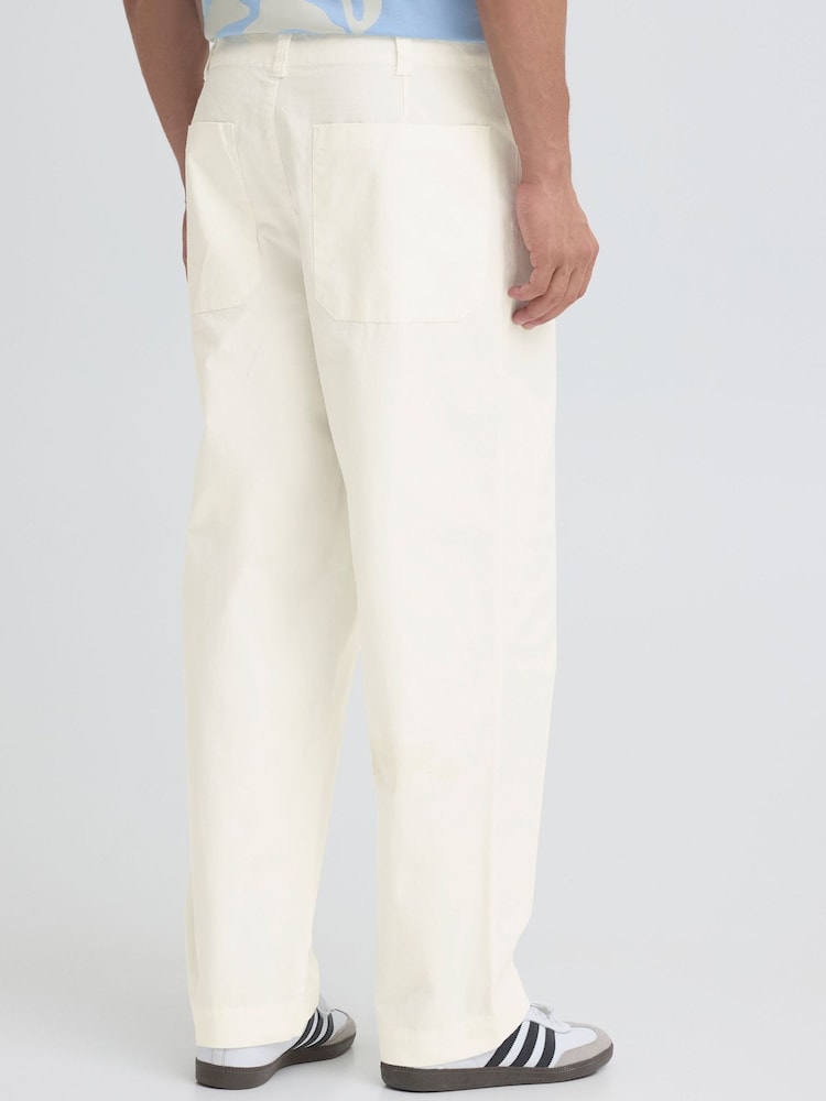 Casual Friday White Valer Mid Rise Straight Leg Trousers - Image 2 of 5
