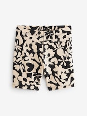 Black/ Ecru Floral Print Cycle Shorts (3-16yrs) - Image 5 of 7