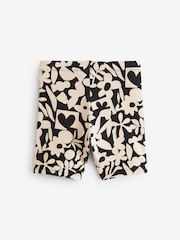 Black/ Ecru Floral Print Cycle Shorts (3-16yrs) - Image 6 of 7