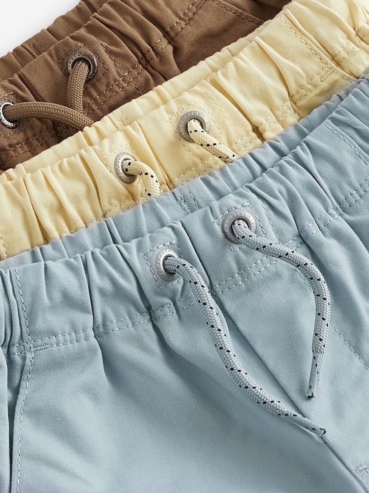Tan/Blue/Lemon Pull On Shorts 3 Pack (3mths-7yrs) - Image 6 of 6