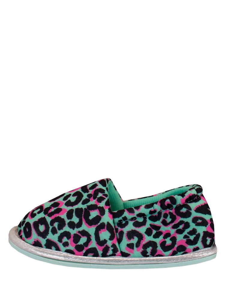 Harry Bear Green Leopard Printed Slippers - Image 1 of 4