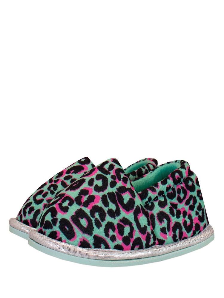 Harry Bear Green Leopard Printed Slippers - Image 2 of 4