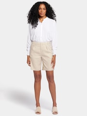 NYDJ Natural Relaxed Stretch Linen Shorts - Image 1 of 7