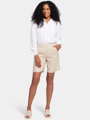 NYDJ Natural Relaxed Stretch Linen Shorts - Image 3 of 7