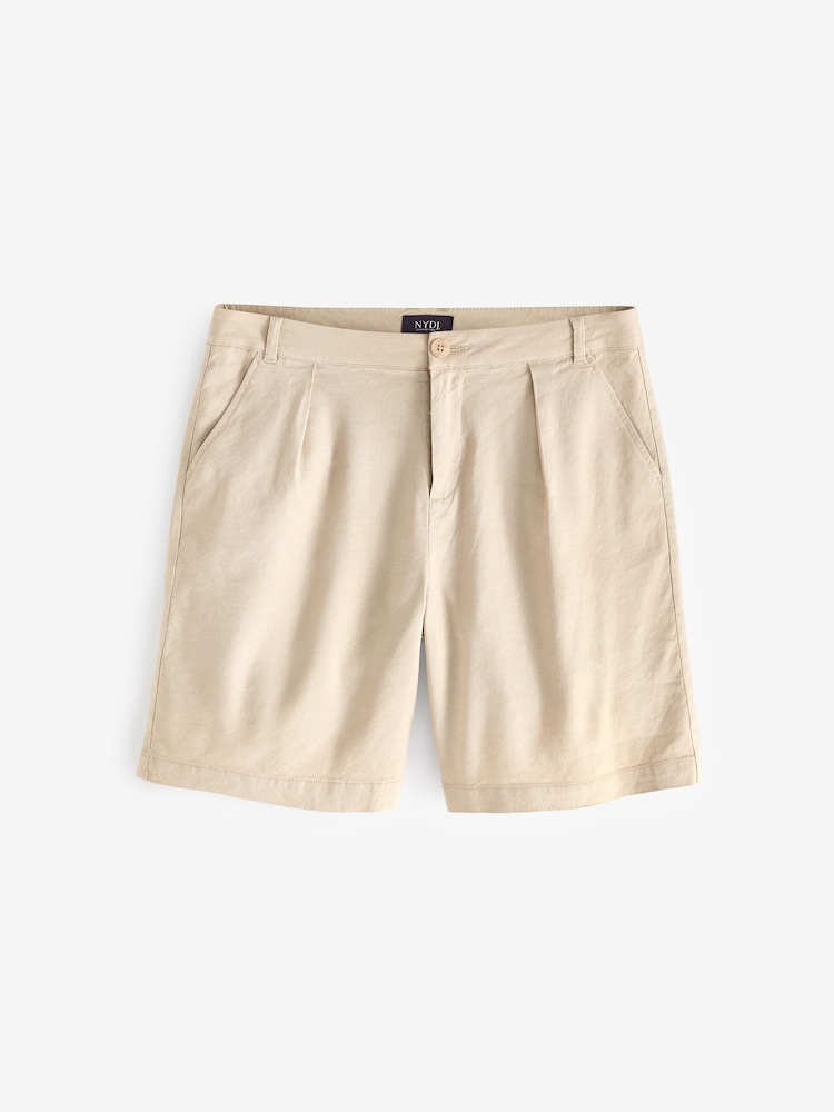 NYDJ Natural Relaxed Stretch Linen Shorts - Image 7 of 7