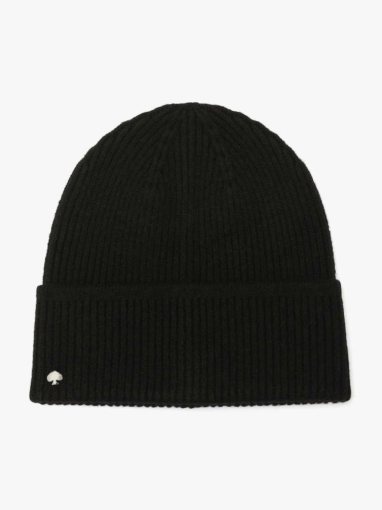 Kate Spade Black New York Spade Beanie - Image 1 of 4 Kate Spade Black New York Spade Beanie - Image 1 of 4