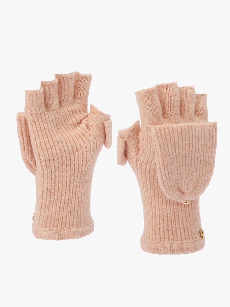 Kate Spade Orange New York Spade Knit Pop Top Mitten Set - Image 2 of 4 Kate Spade Orange New York Spade Knit Pop Top Mitten Set - Image 2 of 4