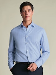 Charles Tyrwhitt Blue Non-Iron Twill Check Shirt - Image 1 of 7