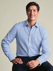 Charles Tyrwhitt Blue Non-Iron Twill Check Shirt - Image 2 of 7