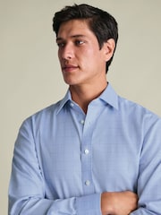 Charles Tyrwhitt Blue Non-Iron Twill Check Shirt - Image 3 of 7