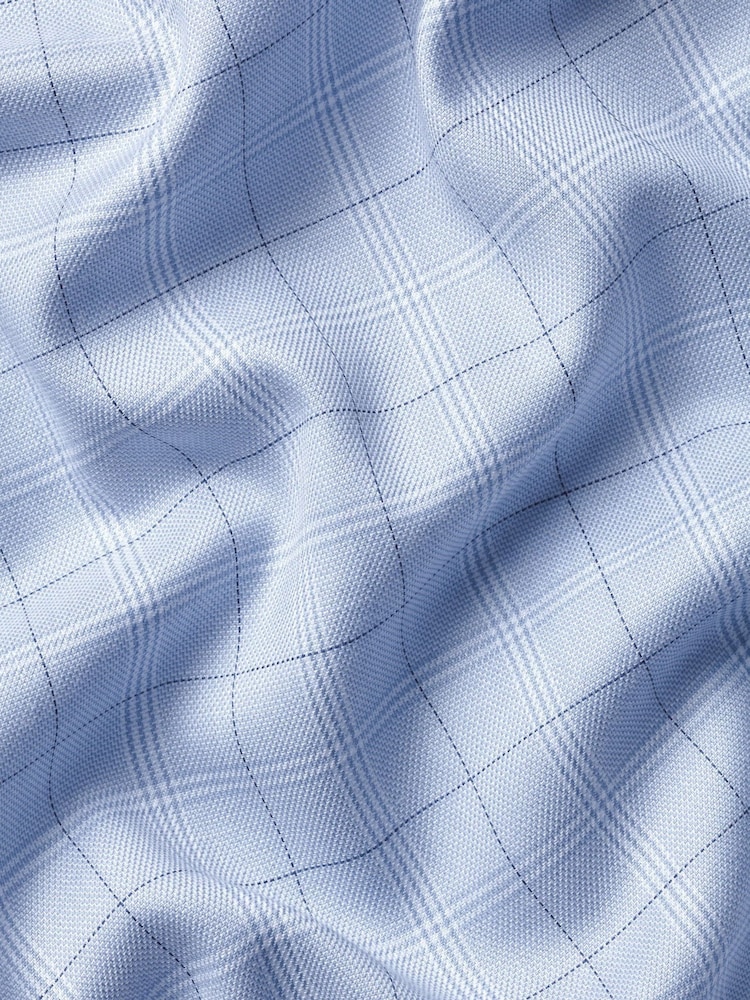 Charles Tyrwhitt Blue Non-Iron Twill Check Shirt - Image 7 of 7