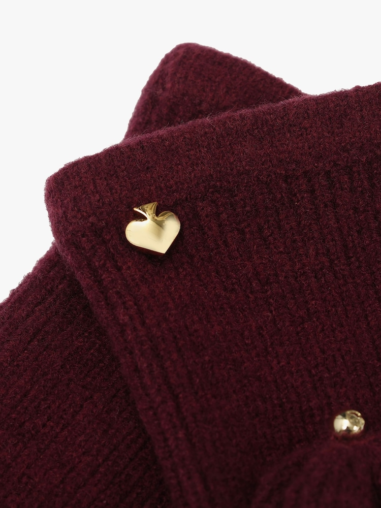 Kate Spade Red New York Spade Knit Pop Top Mitten Set - Image 4 of 4 Kate Spade Red New York Spade Knit Pop Top Mitten Set - Image 4 of 4