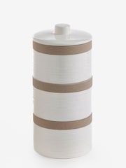 White Kya Textured Set of 3 Stacking Storage Jars - Image 4 of 5