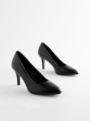 Black Extra Wide Fit Forever Comfort® Closed Toe Heel Court Shoes - Image 1 of 5