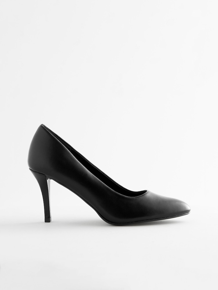 Black Extra Wide Fit Forever Comfort® Closed Toe Heel Court Shoes - Image 2 of 5