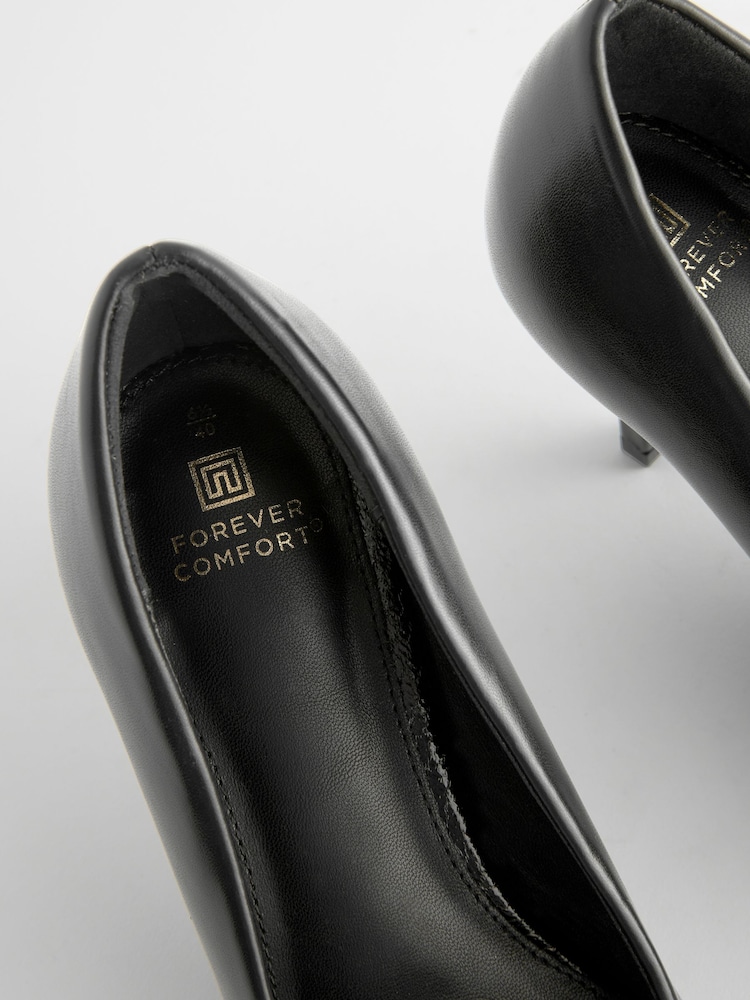 Black Extra Wide Fit Forever Comfort® Closed Toe Heel Court Shoes - Image 4 of 5