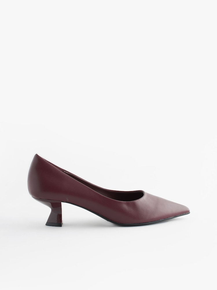 Burgundy Extra Wide Fit Forever Comfort® Kitten Heel Court Shoes - Image 2 of 6