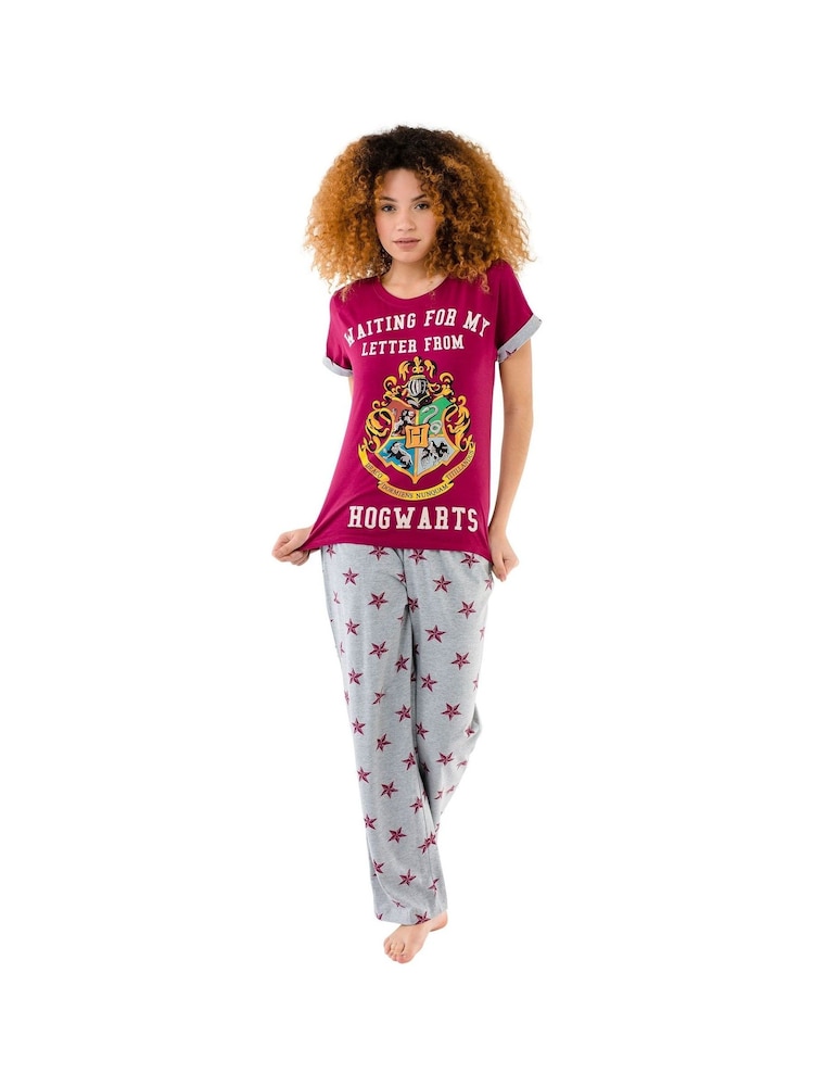 Character Red/Grey Harry Potter Ladies 100% Cotton Pyjamas - Image 1 of 2