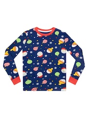 Harry Bear Blue Snug Fit 100% Cotton Christmas Pyjamas - Image 2 of 5