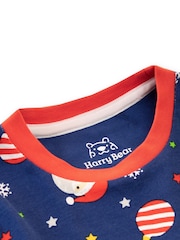 Harry Bear Blue Snug Fit 100% Cotton Christmas Pyjamas - Image 4 of 5