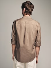 Stone Natural Slim Fit Long Sleeve Oxford Shirt - Image 3 of 7