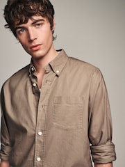 Stone Natural Slim Fit Long Sleeve Oxford Shirt - Image 4 of 7