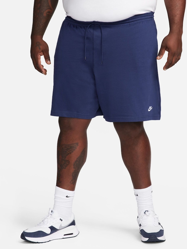 Nike Blue Club Knit 100% Cotton Shorts - Image 1 of 5