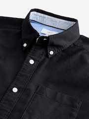 Black Slim Fit Long Sleeve Oxford Shirt - Image 7 of 8