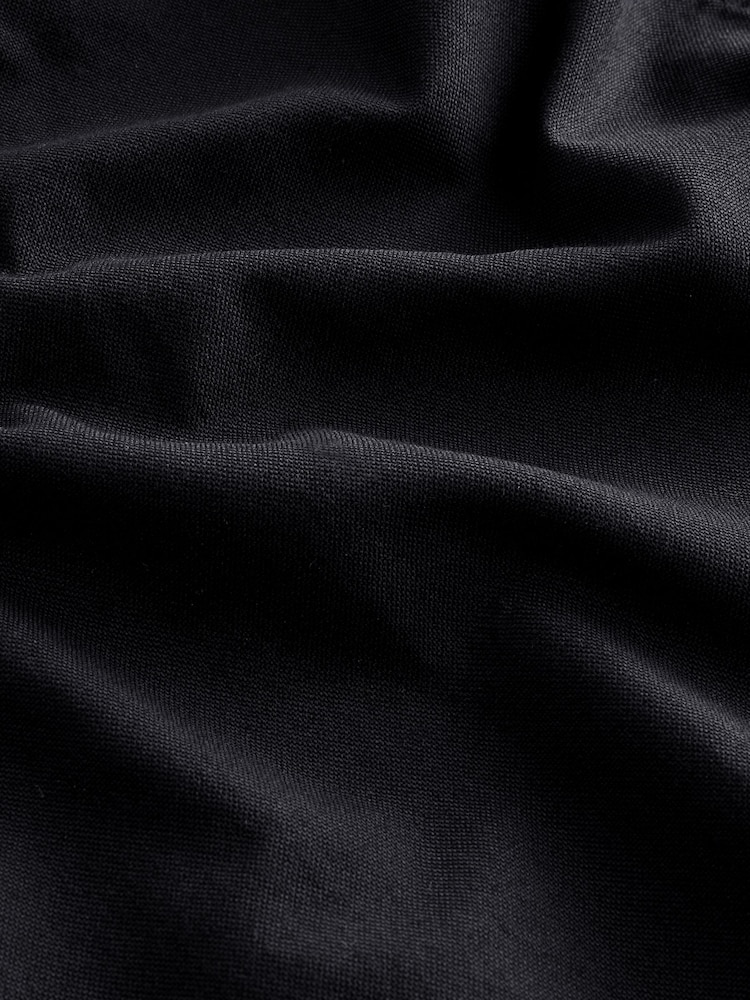 Black Slim Fit Long Sleeve Oxford Shirt - Image 8 of 8