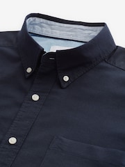 Navy Blue Slim Fit Long Sleeve Oxford Shirt - Image 7 of 8