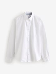 White Slim Fit Long Sleeve Oxford Shirt - Image 5 of 8