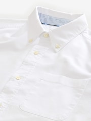 White Slim Fit Long Sleeve Oxford Shirt - Image 7 of 8