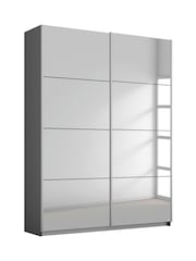 Rauch Dark Grey Cameron Mirror 1.3m Sliding Semi-Fitted Wardrobe - Image 1 of 1