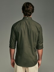 Dark Green Slim Fit Long Sleeve Oxford Shirt - Image 2 of 9