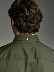 Dark Green Slim Fit Long Sleeve Oxford Shirt - Image 5 of 9