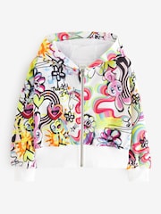 Ecru Graffiti Zip Through Hoodie (3-16yrs) - Image 5 of 7