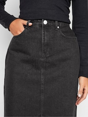 Long Tall Sally Black Midi Denim Skirt - Image 3 of 3