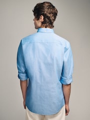 Light Blue Slim Fit Long Sleeve Oxford Shirt - Image 3 of 8