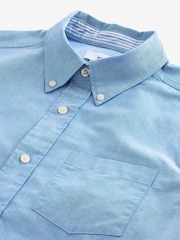 Light Blue Slim Fit Long Sleeve Oxford Shirt - Image 7 of 8