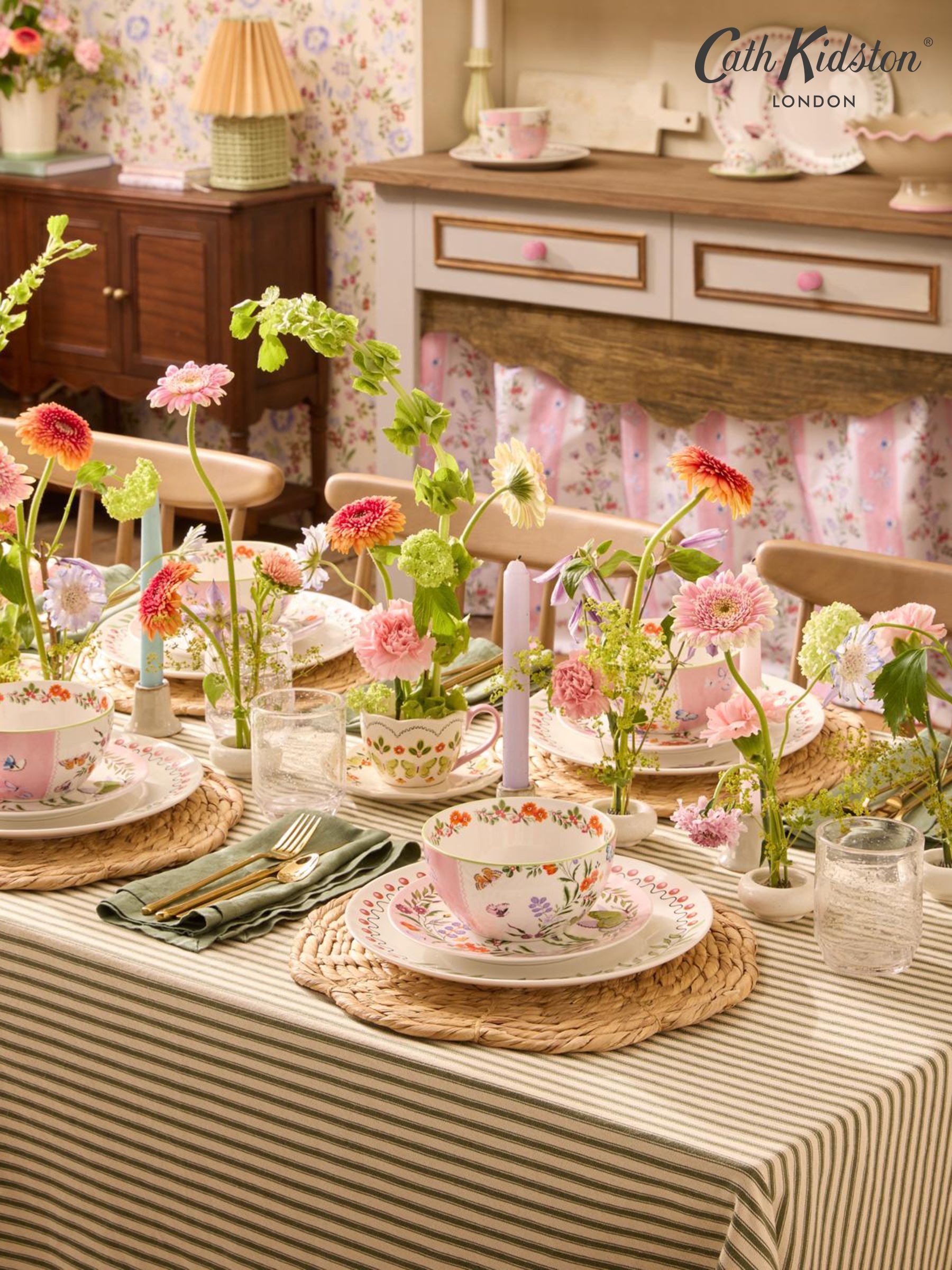 B&Q - Butterfly 12 Piece Dinner Set - Image 1