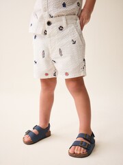 White 100% Cotton All-Over Embroidered Chinos Shorts (3mths-7yrs) - Image 1 of 7