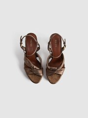Reiss Bronze Heidi Metallic Leather Platform Heels - Image 3 of 5