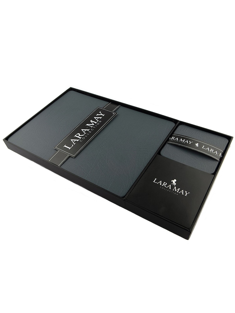 Lara-May Set of 8 Grey Leather Coasters and Placemats - Image 4 of 4 Lara-May Set of 8 Grey Leather Coasters and Placemats - Image 4 of 4