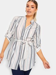 Creme/Grau gestreift - M&co Bluse mit Ärmeldetail - Bild 1 von 4