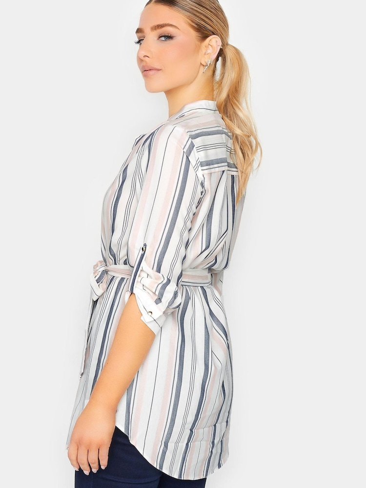 Creme/Grau gestreift - M&co Bluse mit Ärmeldetail - Bild 2 von 4