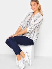 Creme/Grau gestreift - M&co Bluse mit Ärmeldetail - Bild 3 von 4